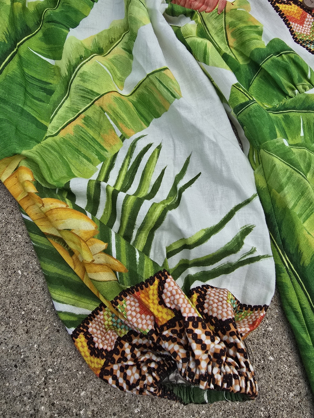 FARM Rio Fresh Forest Midi Dress with Multicolor Trim - Picture 2 of 6